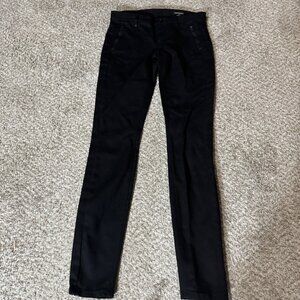 Club Monaco Women's Black Slim Skinny Pants Size 2 Stretch Zipper Pockets Mid